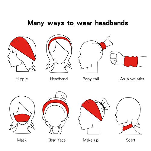 12 Pack Women's Headbands Elastic Hair Bands Workout Running Turban Headwrap ...