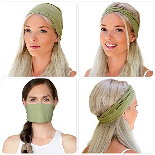 12 Pack Women's Headbands Elastic Hair Bands Workout Running Turban Headwrap ...