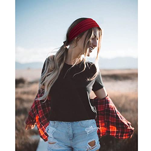 12 Pack Women's Headbands Elastic Hair Bands Workout Running Turban Headwrap ...