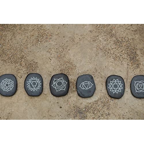 Hot Real Basalt Massage Chakra 7 River Stones Spa Beauty Body Chakras Reiki G...