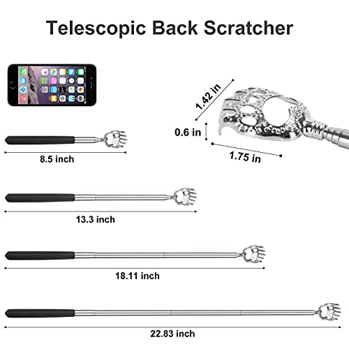 Back Scratcher for Men Women, Portable Metal Bear Claw Scratcher Telescoping ...