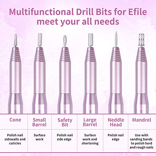 Electric Nail Drill Machine Professional 25000RPM Portable Manicure Pedicure ...