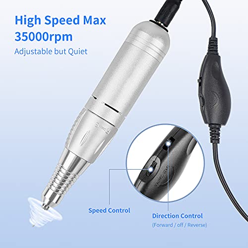 Portable Electric Nail Drill Machine Professional 35000 RPM Manicure Pedicure...