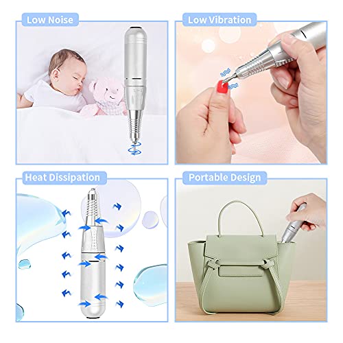 Portable Electric Nail Drill Machine Professional 35000 RPM Manicure Pedicure...