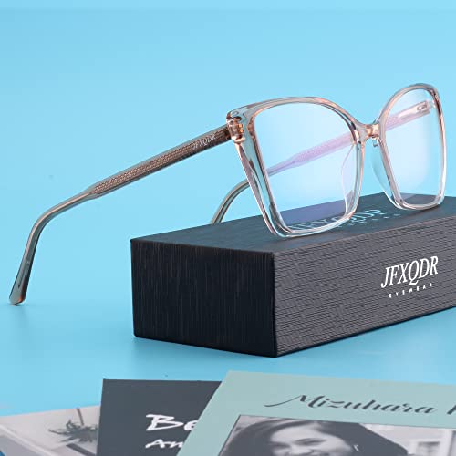 JFXQDR Oversized Cat Eye Blue Light Blocking Glasses Women Computer Eyewear S...