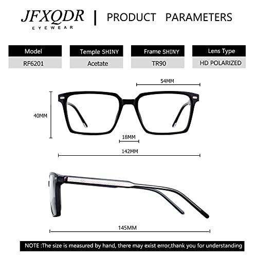 JFXQDR Trendy Square Blue Light Blocking Glasses Men Women Computer Eyewear S...