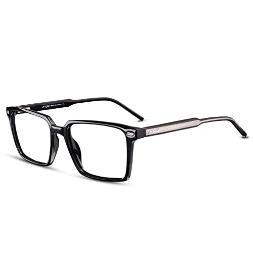 JFXQDR Trendy Square Blue Light Blocking Glasses Men Women Computer Eyewear S...