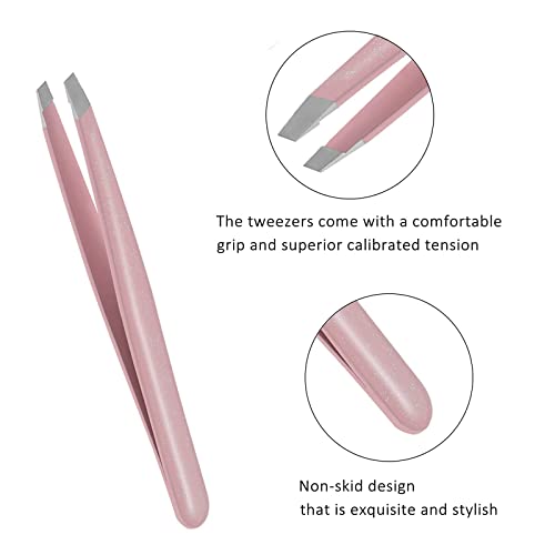 Tweezers Set - 4 Pack, JianQiao Stainless Steel Precision Eyebrow Tweezers Ki...