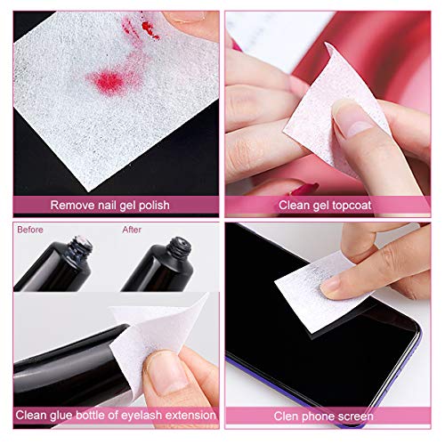 1000 Pcs Gel Nail Polish Remover, Lint Free Nail Wipes Cotton Pad with a Pump...