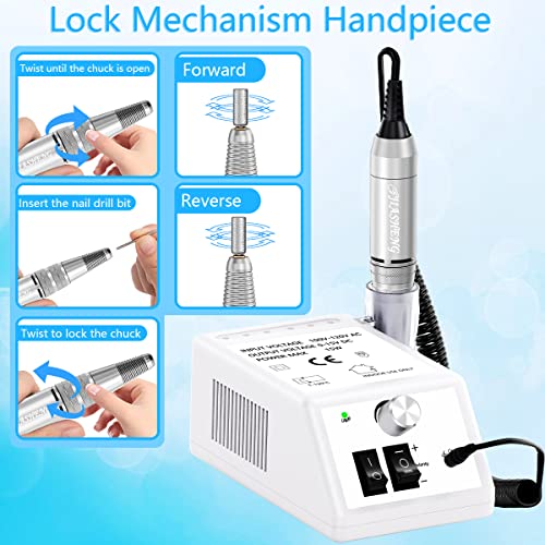 Jiasheng Electric Nail Drill, 30000rpm Professional Nail Drill Machine, Compa...