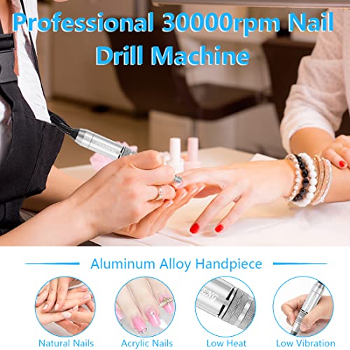 Jiasheng Electric Nail Drill, 30000rpm Professional Nail Drill Machine, Compa...