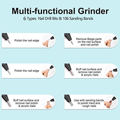 JIASHENG Professional Nail Drill, 20000rpm Electric Nail Drill Machine, Elect...