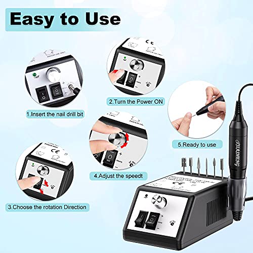JIASHENG Professional Nail Drill, 20000rpm Electric Nail Drill Machine, Elect...