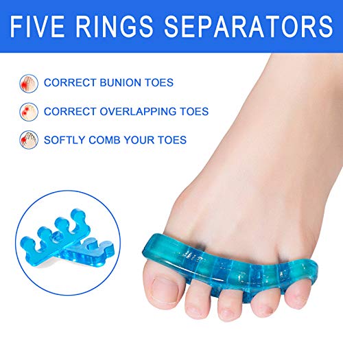JIASIGAO Toe Separators 2 Pair Bunion Toe Separator for Overlapping Silicone ...