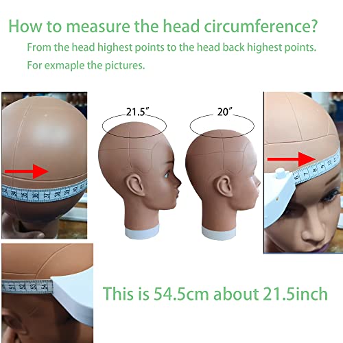 JiaYi Bald Mannequin Head for Wigs Professional Cosmetology Training Manikin ...