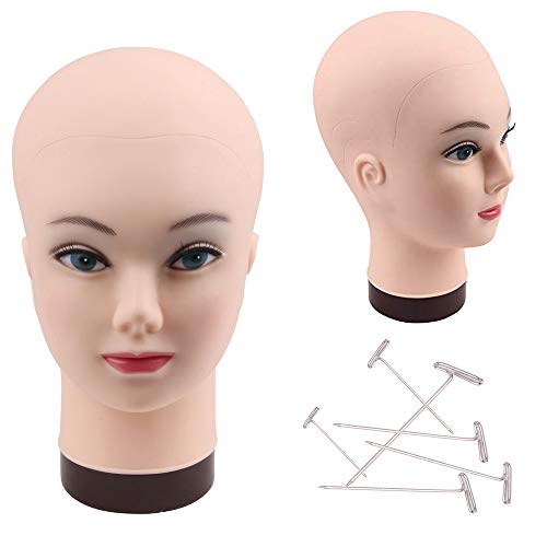 JiaYi Bald Mannequin Head for Wigs Professional Cosmetology Training Manikin ...