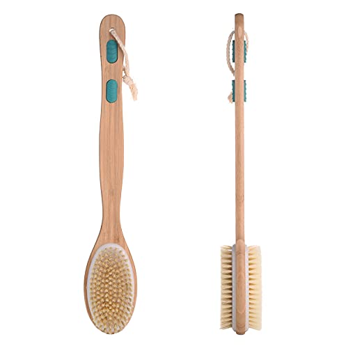 2Pack Back Shower Bath Brushes for Wet or Dry Double Side Specially Long Wood...