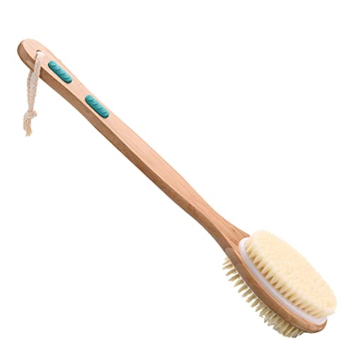 2Pack Back Shower Bath Brushes for Wet or Dry Double Side Specially Long Wood...