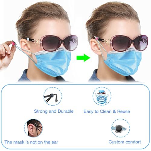 JIEYABI Mask Hooks for Glasses Ear Protectors Extenders/Ear Savers Eyeglass A...