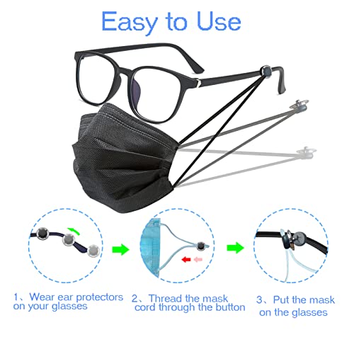 JIEYABI Mask Hooks for Glasses Ear Protectors Extenders/Ear Savers Eyeglass A...
