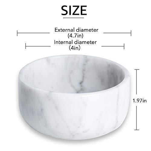 JIMEI Marble Shaving Soap Bowl Decorative Multi-Purpose Stone Bowl- Use as Ce...