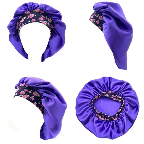 JIN JIN 4 Pcs Satin Sleep Cap, Soft Bonnets for Women Hair Bonnet Cover.Sliky...