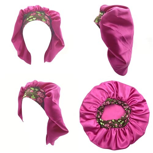 JIN JIN 4 Pcs Satin Sleep Cap, Soft Bonnets for Women Hair Bonnet Cover.Sliky...