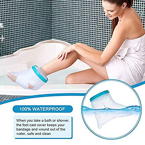 JIN 100% Reusable Waterproof Foot Cast Wound Cover Protector for Broken Surge...