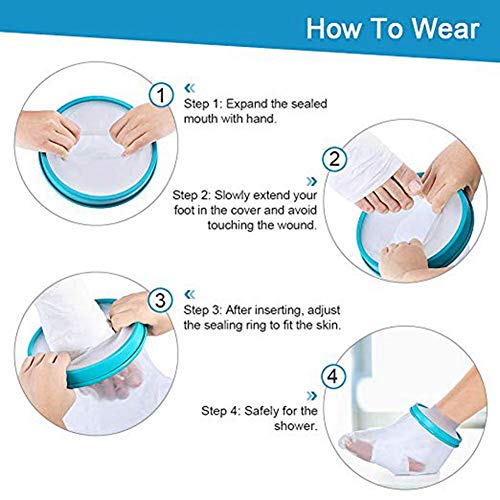 JIN 100% Reusable Waterproof Foot Cast Wound Cover Protector for Broken Surge...