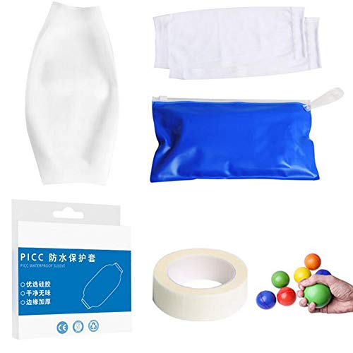 JIN Adult Kids Middle Arm Albow Shower Cast Cover Waterproof PICC Line Protec...