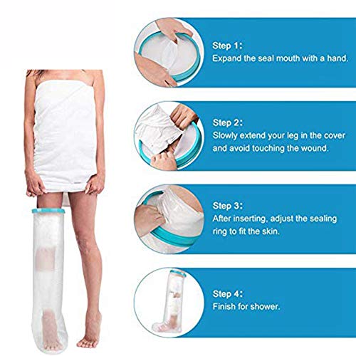 JIN Reusable Bandage Cover Keeps Casts Bandages Dry Cast Sleeve Bag Covers Wa...