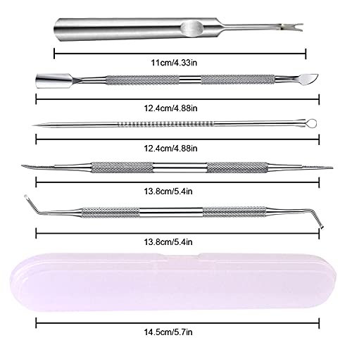 Ingrown Toenail Pedicure Tool Kit Nail File and Nail Lifter Pusher Double-Sid...