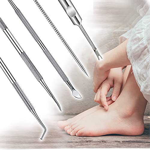 Ingrown Toenail Pedicure Tool Kit Nail File and Nail Lifter Pusher Double-Sid...