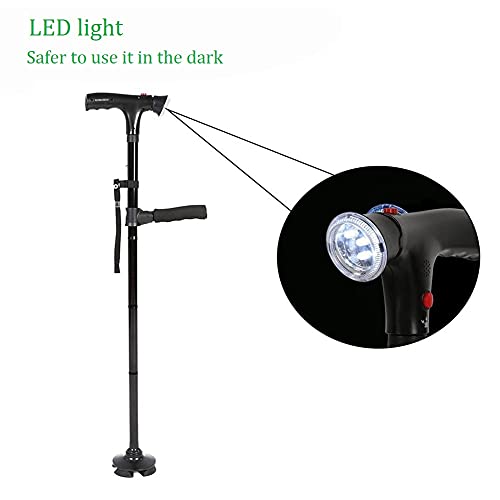 Folding Cane with Led Light, Adjustable Canes and Walking Sticks for Seniors,...
