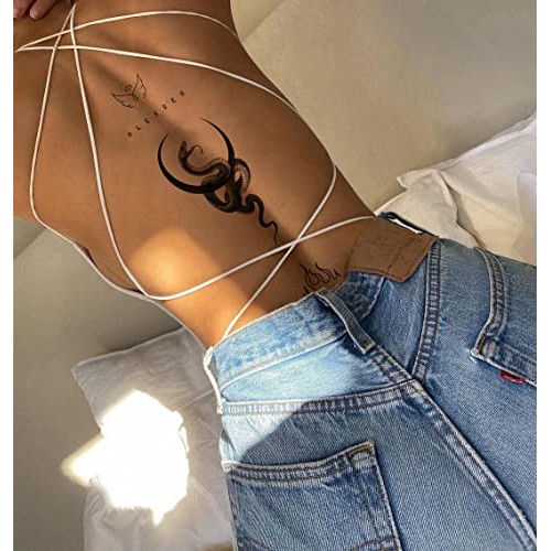 JINYOUS 22 Sheets Realistic Temporary Tattoo, 10 sheets Sexy Snake Fake Tatto...