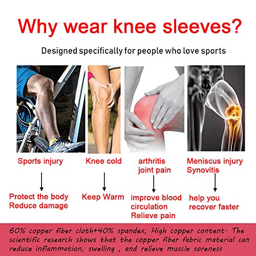 Copper Knee Brace for Arthritis Pain and Support-Copper knee sleeve Compressi...