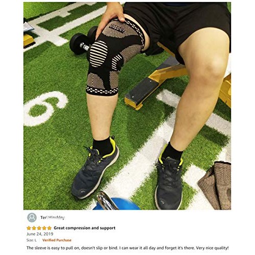 Copper Knee Brace for Arthritis Pain and Support-Copper knee sleeve Compressi...