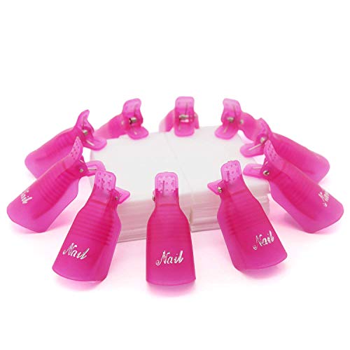 Jiulory Nail Polish Remover Clips Set 10 + 1000 PCS Soak Off Nail Gel Polish ...