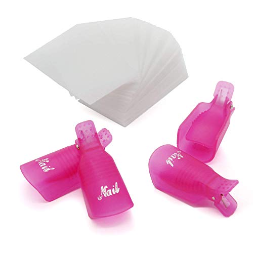 Jiulory Nail Polish Remover Clips Set 10 + 1000 PCS Soak Off Nail Gel Polish ...