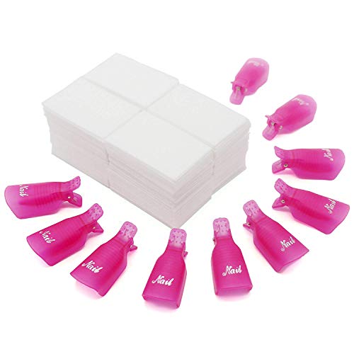 Jiulory Nail Polish Remover Clips Set 10 + 1000 PCS Soak Off Nail Gel Polish ...