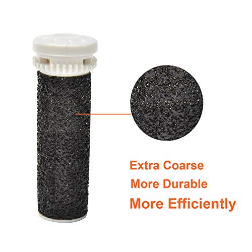 4 Pack Black Replacement Roller Refills Compatible with Scholl Express Pedi F...