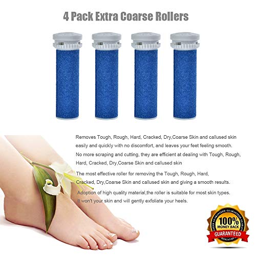 4 Pack Replacement Roller Refills Compatible with Scholl Express Pedi Foot Sm...