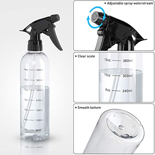 Empty Plastic Spray Bottles (5 pack) for Cleaning Solutions, Hair, Essential ...