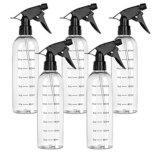 Empty Plastic Spray Bottles (5 pack) for Cleaning Solutions, Hair, Essential ...