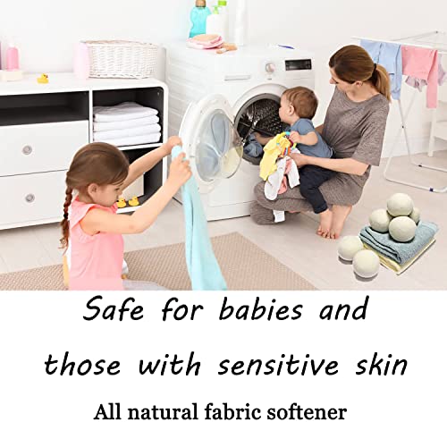 Jiwido Wool Dryer Balls Laundry Reusable Natural Organic Fabric Softener, Che...