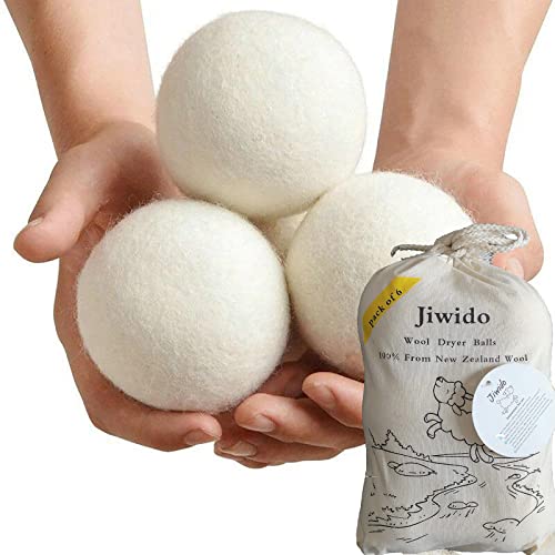 Jiwido Wool Dryer Balls Laundry Reusable Natural Organic Fabric Softener, Che...