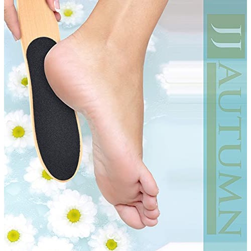 JJ Autumn Professional Foot File Callus Remover - Wooden Pedi Foot Scrubber F...