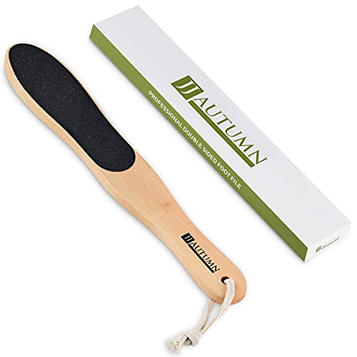 JJ Autumn Professional Foot File Callus Remover - Wooden Pedi Foot Scrubber F...