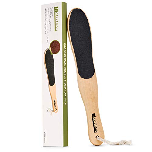 JJ Autumn Professional Foot File Callus Remover - Wooden Pedi Foot Scrubber F...
