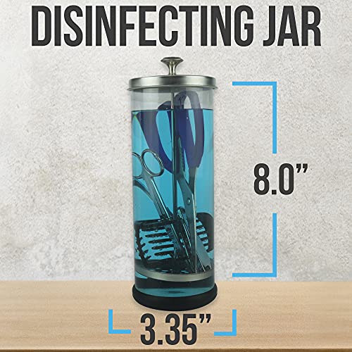 JJ CARE Disinfectant Jar (35 Oz) Disinfecting Jar with Removable Basket and S...